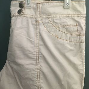 Crisp white cargo pants from Loft.
